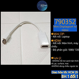 Mua Cáp chuyển Mini Displayport to HDMI mini dp ra hdmi FULLHD 1080p/4K có thể dùng cho laptop  Mac 2011 2017 - Hồ Phạm
