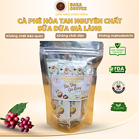 Cà Phê Hòa Tan Nguyên Chất SỮA DỪA GIÀ LÀNG - Bì Zip 10 gói
