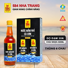 Hình ảnh Thùng 6 Chai Nước mắm Nhỉ Cá cơm 584 Nha Trang - 35 độ đạm - Chai Nhựa 500ml