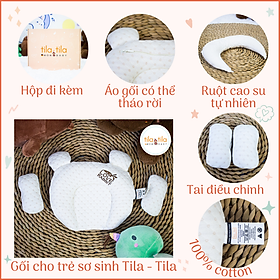 Gối Cao Su Non Cho Em Bé Loại Cao Cấp Chính Hãng Tila-Tila Thương Hiệu Đức Mã TG02 Chống Méo Đầu, Bẹp Đầu, Nghẹo Cổ, Còm Lưng Bé