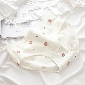Quần Lót Nữ Cotton Dâu Tây Mềm Mại Ngang Eo . Hàng Loại Đẹp