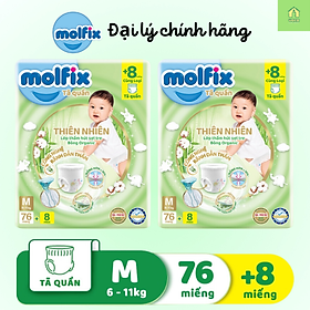 Combo 2 gói tãbỉm quần Molfix thiên nhiên Super Jumbo size M768