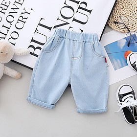 Quần jean lửng bé trai Easy Baby, quần lửng thời trang cá tính cho bé từ 8