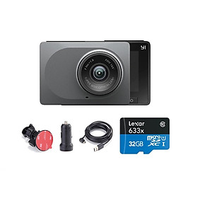 Combo Camera hành trình Xiaomi YI Car Smart Dash 1296p 2K - Phiên bản Quốc Tế , Kèm thẻ 32GB A1 Lexar - Hàng chính hãng