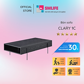 Bàn sofa gỗ sồi hình hộp chữ nhật sang trọng SMLIFE Clary 1C | D127 x R66 x C36cm | gỗ Cao Su và Veneer Sồi