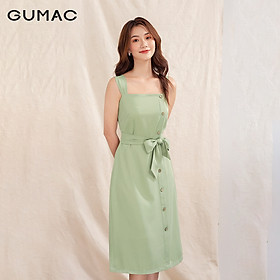 Đầm váy nữ DA1052 GUMAC thiết kế 2 dây buột eo