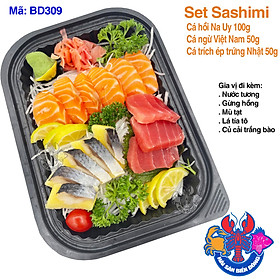 Mã 309_Set Sashimi Cá Hồi, Cá Ngừ, Cá Trích ép trứng