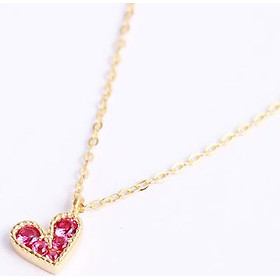 Dây chuyền bạc trái tim nữ cao cấp đá đỏ Gix Jewel DC10