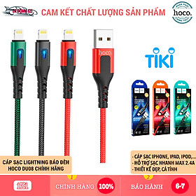 Mua Cáp Sạc Báo Đèn Cho iPhone  iPad Hoco DU08 1M/2M - Sạc Nhanh 2.4A  Cáp Dây Dù Siêu Bền - Hàng Chính Hãng