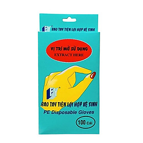 Găng tay thực phẩm FY tiện lợi hợp vệ sinh, nhựa HDPE, xanh dương, 100 cái/hộp.