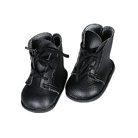1 Pair of Handmade Black Lace up Boots Shoes for 18inch American Doll Doll Clothes Accessory