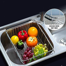 Mua RỔ INOX RỬA RAU  ÚP BÁT GÁC BỒN RỬA TIỆN DỤNG