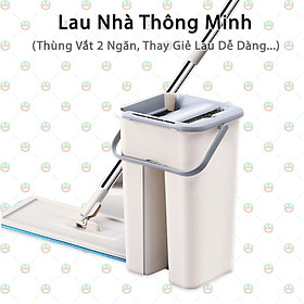 Mua  Sạch Sẽ   Chỉ TpHCM  Bộ Cây Lau Nhà Thông Minh KhoNCC Hàng Chính Hãng - Kèm Thùng Vắt 2 Ngăn - NLVQ-2975-BCLN (Ngẫu nhiên Màu)