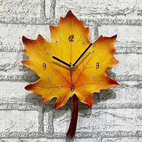 Large Unique Leaves Wall Clock Living Room Ornament