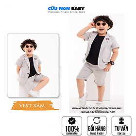 Bộ Vest Cho Bé Trai Sang Chảnh + Tặng kèm áo thun bên trong - Xám