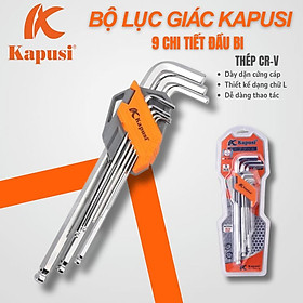 Bộ Lục Giác Bi 9 Chi Tiết Kapusi Japan – Chất Liệu S2 Cao Cấp, Bền Bỉ, Dễ Sử Dụng - Lục giác trắng