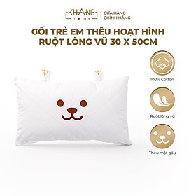 Gối Trẻ Em Thêu Hoạt Hình Ruột Lông Vũ Khang Home