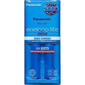 Mua Bộ Sạc Pin Panasonic K - KJ50 Kèm 02 Pin Sạc Eneloop - Hàng Chính Hãng