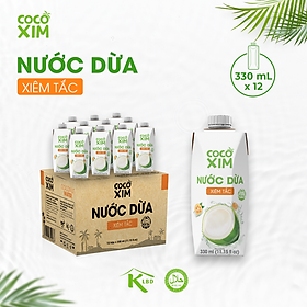 THÙNG 12 Hộp Nước dừa đóng hộp Cocoxim Tắc dung tích 330ml/Hộp