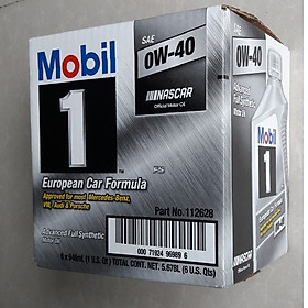 Thùng nhớt động cơ đốt trong MOBIL 0W40 (6 chai x 946 ml) - Dầu nhớt Mobil nhập khẩu từ Mỹ