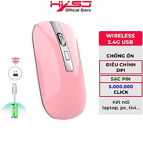 Chuột không dây HXSJ M30 chống ồn sạc điện wireless 2.4Ghz DPI 1600 dùng