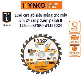 Mua Lưỡi cưa gỗ siêu mỏng cho máy pin 24 răng đường kính Ø 125mm KYNKO WL125024