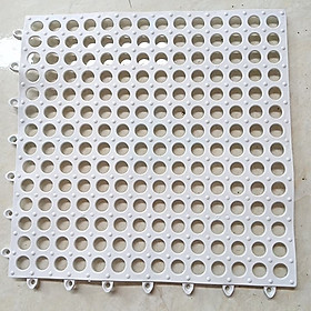 Thảm Chống Trơn Trượt Nhà Tắm Nhựa PVC Dẻo Lỗ Ghép Kháng Khuẩn Công Nghệ Nhật Bản - Xanh Da Trời - 1cm