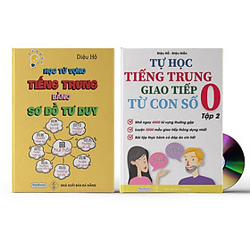 [Download Sách] Sách - Combo 2 sách Tự học tiếng trung giao tiếp từ con số 0 tập 2 và Học tiếng trung bằng sơ đồ tư duy + DVD tài liệu