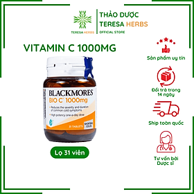 Viên Uống Bổ Sung Vitamin C Blackmores Bio C Hộp 31 viên 1000mg Hỗ Trợ Tăng Đề Kháng, Sáng Da