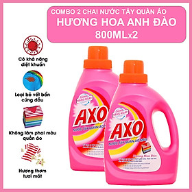 COMBO 2 Nước Tẩy Quần Áo Axo Hương Hoa Anh Đào 800ml X2