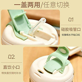 Mua Bình nước cho bécốc có quai đeo nắp bật ống hút mềm mại cao cấp siêu cute