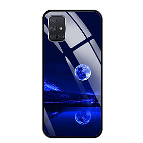 Ốp lưng kính cường lực cho Samsung Galaxy A71 - 03094 0269 MOON02 - Hàng Chính Hãng