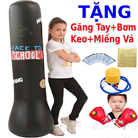 Trụ đấm bốc boxing bơm hơi dành cho bé và người lớn tặng kèm bơm hơi + keo + miếng vá đa năng dành cho trụ hơi ghế hơi nệm hơi giường hơi phao bơi