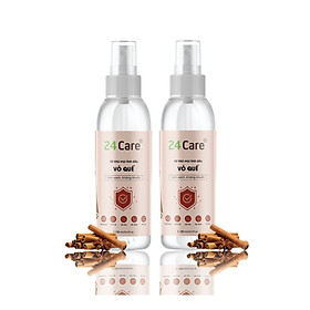 Combo 2 chai Xịt Phòng Tinh Dầu Quế Hữu Cơ Organic 24Care 100ML/Chai - Kháng khuẩn - Khử mùi hôi - Đuổi muỗi - côn trùng - Hương thơm thư giãn.