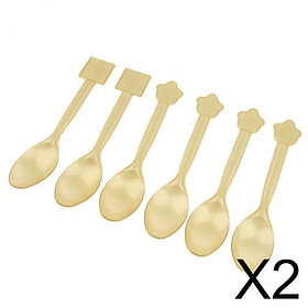 2x6pcs Disposable Plastic Cutlery Spoon Kid Party Tableware  Baby Shower Decor