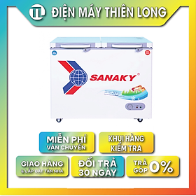 Tủ đông mát sanaky 200 lít vh-2599w2kd đồng - hàng chính hãng