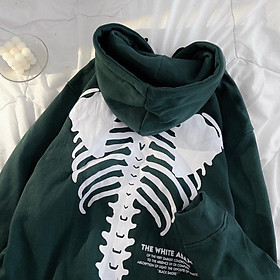 Áo hoodie bộ xương nam nữ , áo màu xanh hình in họa tiết phong cách trẻ trung đường phố