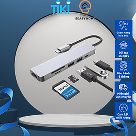 Mua Hub chuyển đổi USB TypeC 6 trong 1 SEASY SS26  Cổng chuyển đổi HUB USB TypeC to HDMI  1 cổng HDMI 4k UHD   3 cổng USB 3.0  2 khe đọc thẻ nhớ SD và TF  Kết nối nhiều thiết bị với tốc độ cao  Dùng cho Điện thoại/Laptop/PC/Macbook – Hàng chính hãng