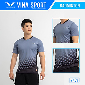 [Deal độc quyền] Áo Thể Thao Nam Cổ Tròn AVT03 Vina Sport, Cầu Lông, Tennis , Chất Thun Thấm Hút Mồ Hôi, Thoáng Mát