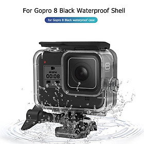 60m Underwater Waterproof Case for GoPro Hero 8 Protective Shell Cover Housing Black Camera Lens Filters Diving Swimming Set