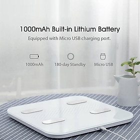Xiaomi YUNMAI Color 2 Thân Cân thông minh BT Cân béo Màn hình LED Sạc USB 1000mAh Ứng dụng thông minh cho iOS Android