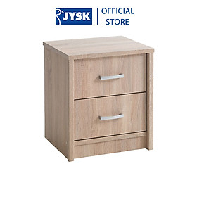 Tủ đầu giường 2 ngăn| JYSK Evetofte | gỗ công nghiệp | màu sồi | R40xS36xC46cm