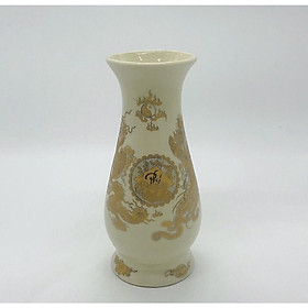 Mua Lọ cắm hoa thờ bằng sứ gốm vàng rồng Bh645