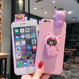 Ốp lưng dẻo hình thú leo kèm giá đỡ và dây đeo Dành cho iphone 5,5s,6,6s,6 plus,6s plus,6s plus,7,8,7 plus,8 plus,X,XS,XR,XS Max