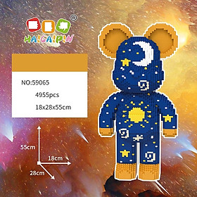 Đồ chơi xếp hình logo bearbrick 55cm tặng búa