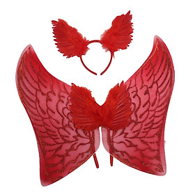 Feather Angel Wing Adults Kids Princess Cosplay for Halloween Carnival Party