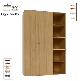 [Happy Home Furniture] SCANDINA, Tủ quần áo 2 cánh mở kết hợp kệ , 150cm x 55cm x 220cm ( DxRxC), TCM_098