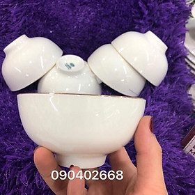 Mua Bát cơm Minh Châu trắng viền vàng. Hộp 10c