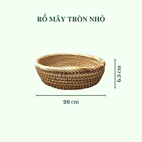 Mua Rổ mây size nhỏ đựng đồ nhiều size - Bát mây guột decor trang trí chụp hình - Rattan Bowl