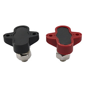 Red & Black Stainless Steel Insulated Terminal Block Heavy Duty 3/8